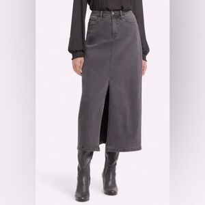 NYDJ High Waist Slit Front Denim Maxi Skirt Size 10